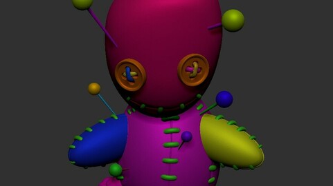 Voodoo doll .obj model with pollygroups