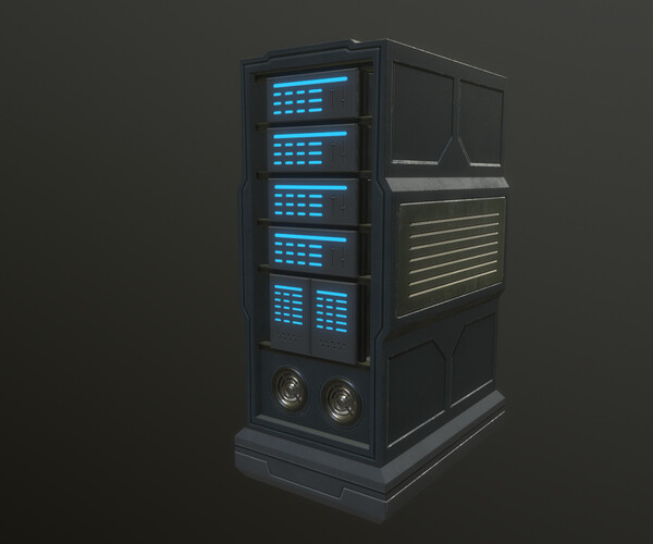 ArtStation - Sci Fi Server Rack Low-poly 3D model | Game Assets