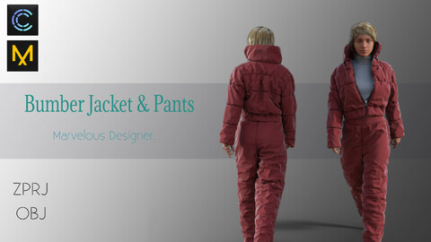 Bomber Jacket & Pants - Marvelous Designer & CLO3d Projects-OBJ