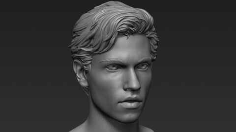 Male Head with Hair Sculpt