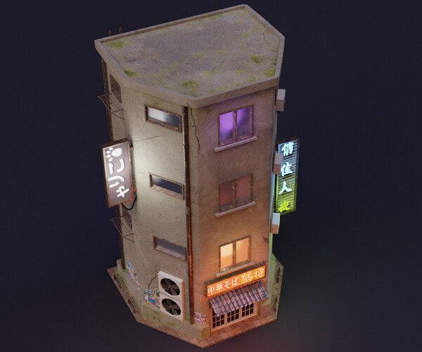 ArtStation - Cyberpunk Buildings Pack And Scene | Game Assets