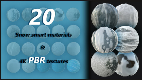 20 snow smart materials + 4k pbr tetxures