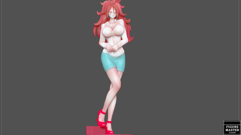 ANDROID 21 office sexy girl statue dragonball anime character 3d print stl file