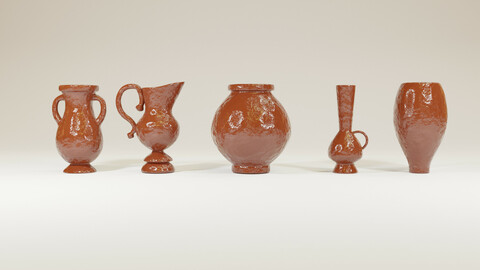 Coarse clay jug covered with varnish Part 4