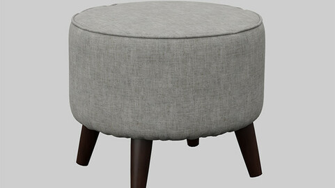 Round Jaxon Ottoman pumice upholstery