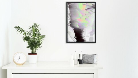Abstract Glitch Pixel Art Colorful Design Poster