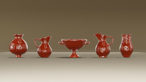 Coarse clay jug covered with varnish Part 5