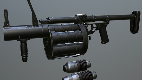 RG-6 Russian revolver type grenade launcher( Game-ready model )