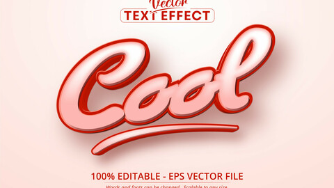 Cool text, cartoon style editable text effect