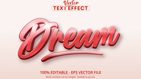 Dream text, calligraphic style editable text effect