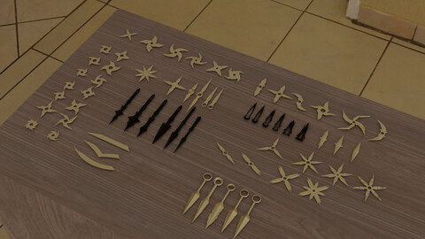 D blades Throwables and shuriken kit