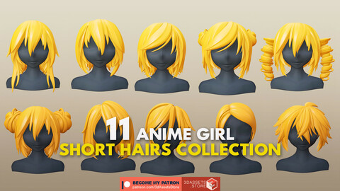Character - 11 Anime Girl Short Hairs Collection