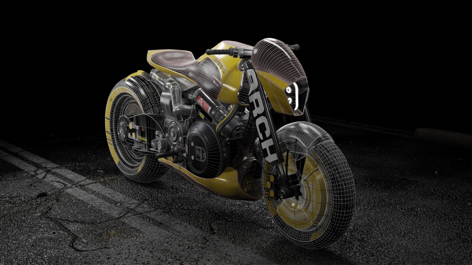 arch motorcycle cyberpunk