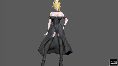 BOWSETTE girl statue anime game character MARIO PEACH KUPA 3D print model