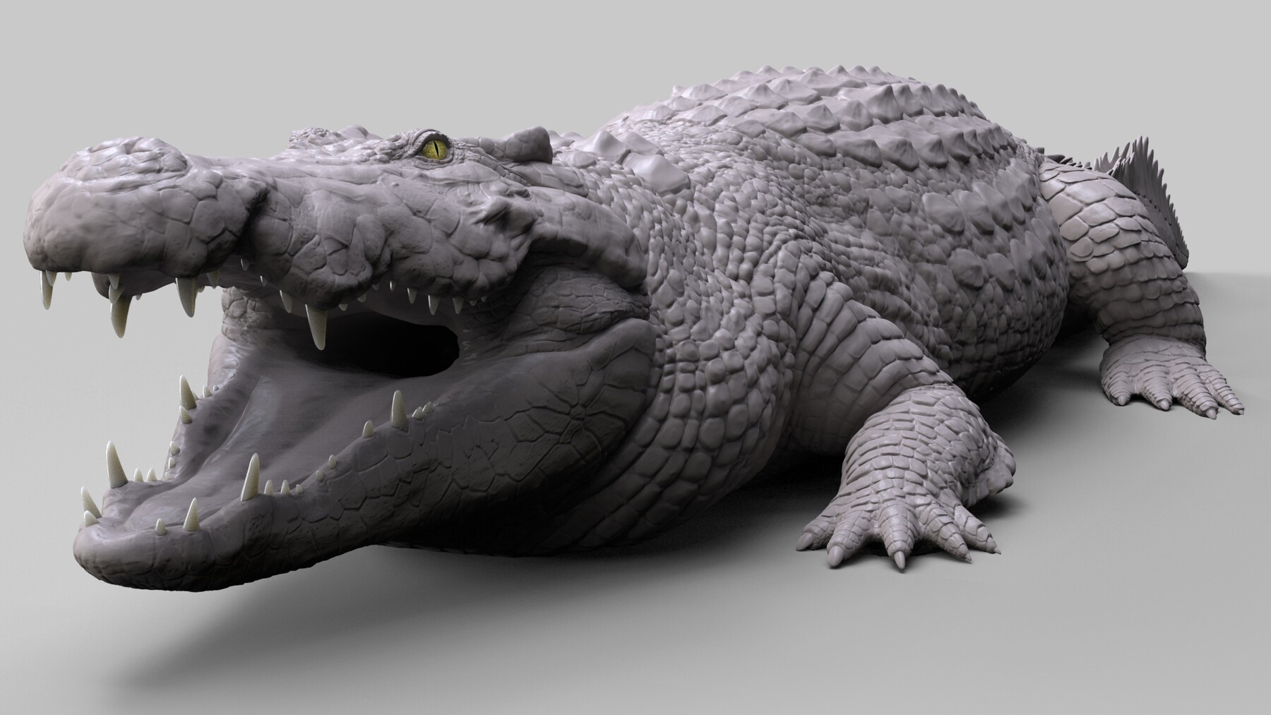 Artstation Production Quality Nile Crocodile 3d Model And Zbrush Sculpt