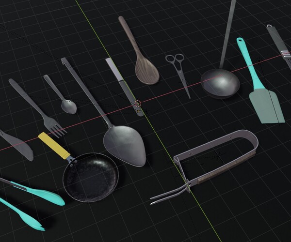 ArtStation Cutlery 3D Model Kit Game Assets
