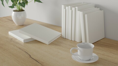 3d render Working desk minimal workspace. wall concept template.