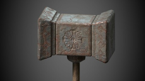 Ancient hammer 3D model.