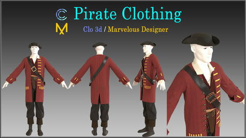 Pirate Clothing / Marvelous Designer, Clo3d project