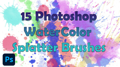15 Watercolor Brushes for Photoshop