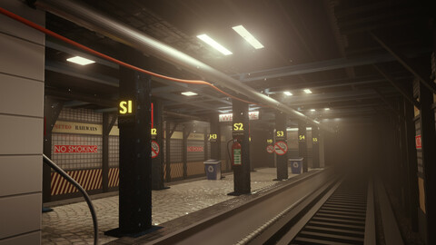 Subway Station Interior 3d model