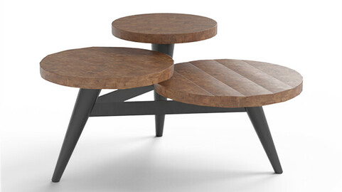Multilevel Coffee Table natural wood