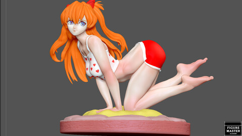 ASUKA CASUAL EVANGELION CUTE GIRL STATUE CUTE PRETTY ANIME CHARACTER
