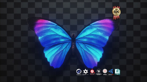 Blue Morpho Butterfly 3D Model