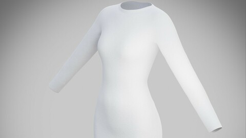 White bodycon midi dress - 3D model