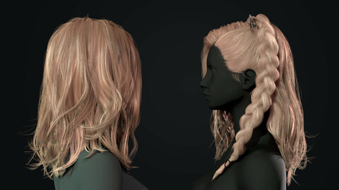 Realtime hair + female body + bow