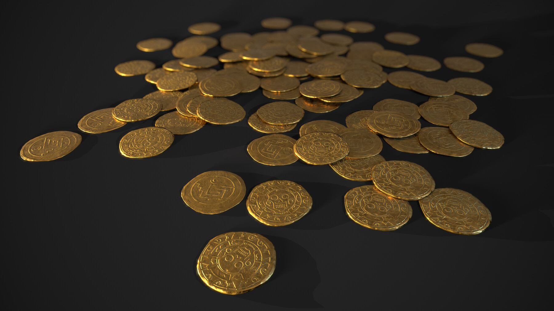 ArtStation - Aztec Design Gold Coin - Pirate Coin - Fantasy | Game Assets