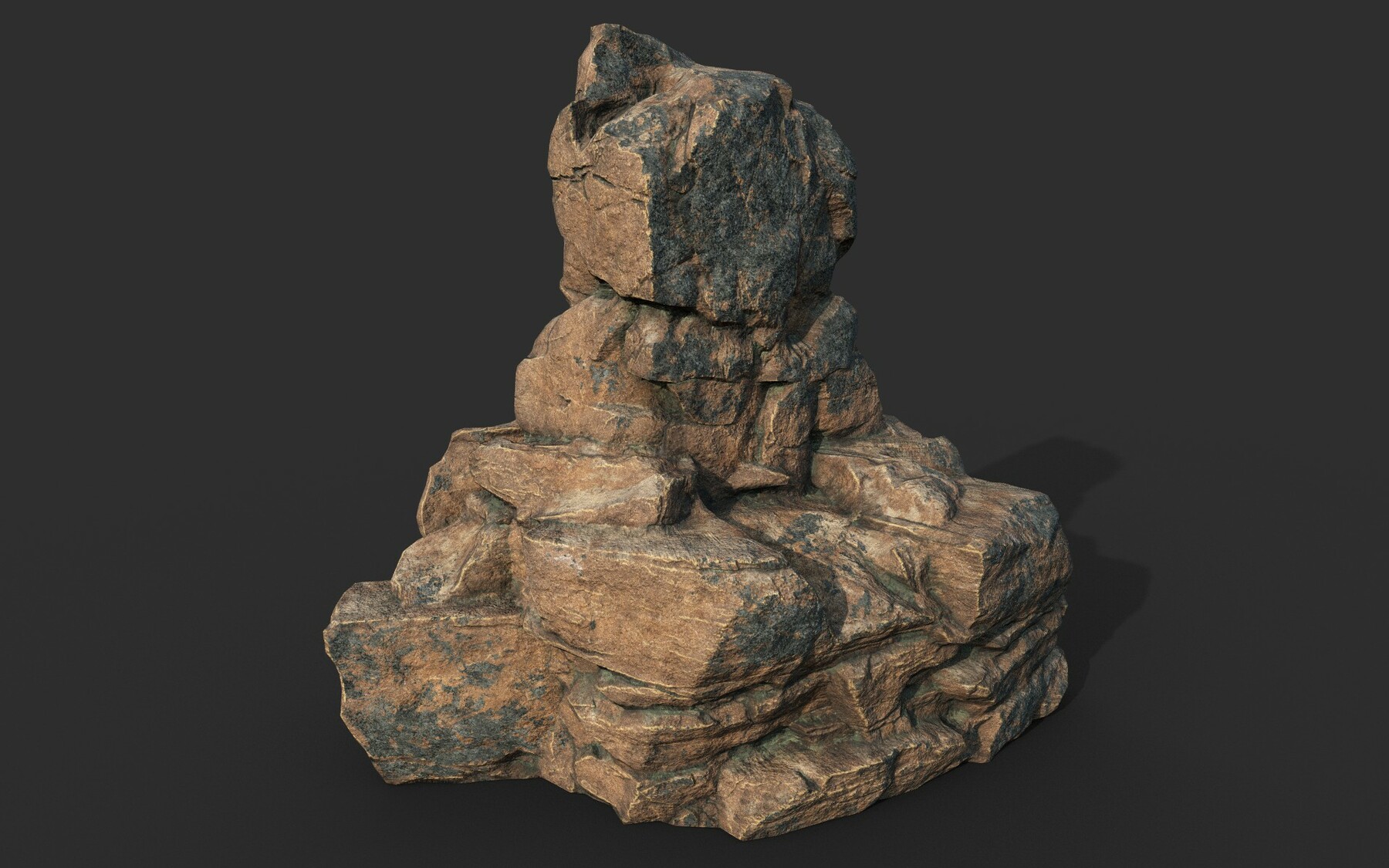 ArtStation - Low poly Cracked Rock A 210221 | Game Assets