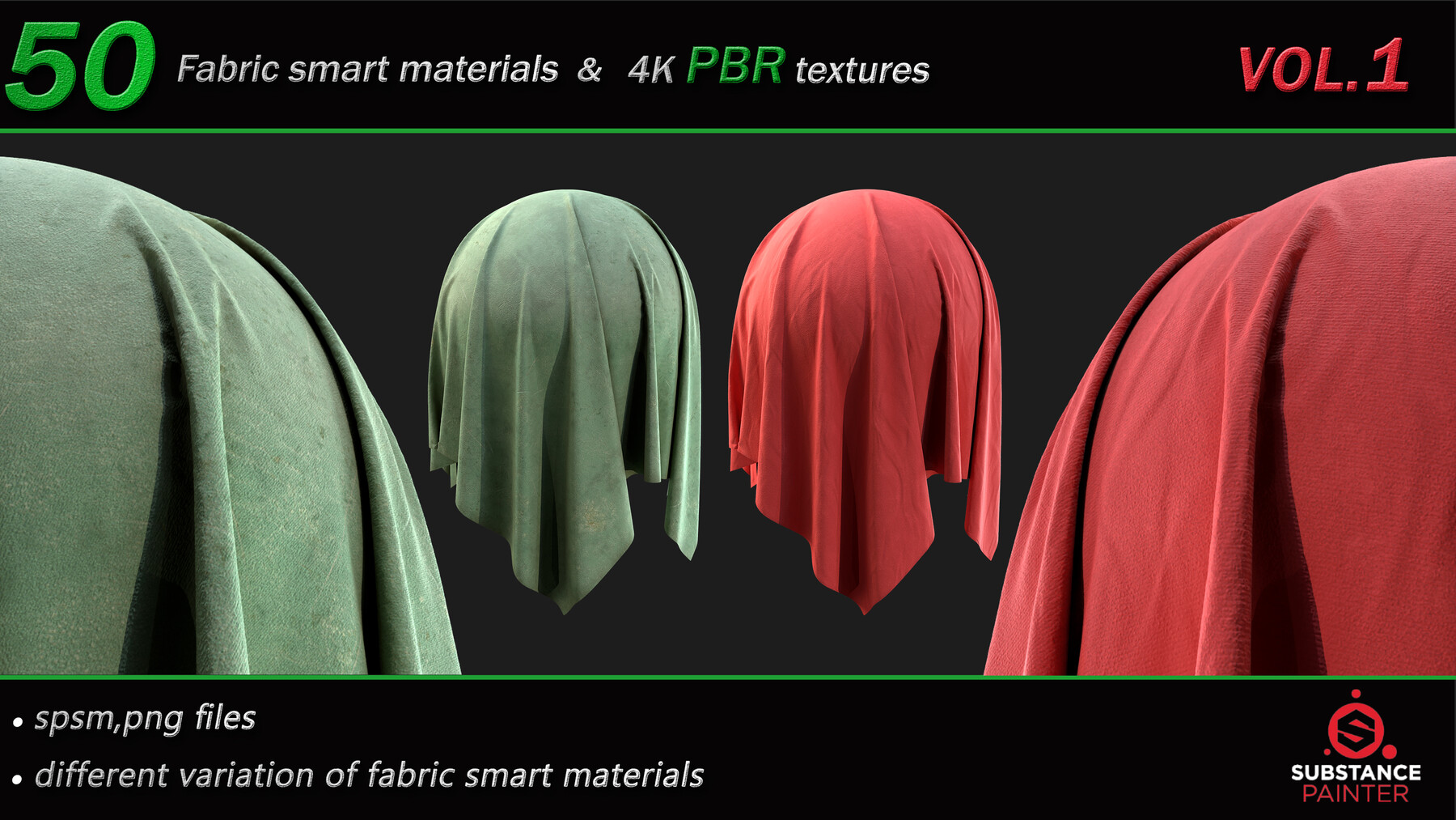 ArtStation - 50 High Quality Fabric Smart Material Bundle + 4K PBR ...