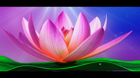 Lotus-Water Lily Animated 3d Model