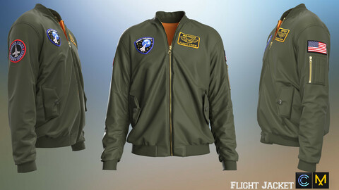 Flight Jacket, marvelous designer,clo3d