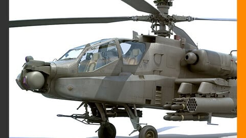 Boeing AH-64D Apache Longbow Attack Helicopter with Cockpit