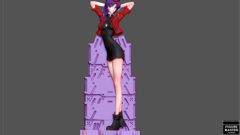 MISATO KATSURAGI UNIFORM EVANGELION ANIME SEXY GIRL CHARACTER 3D PRINT MODEL