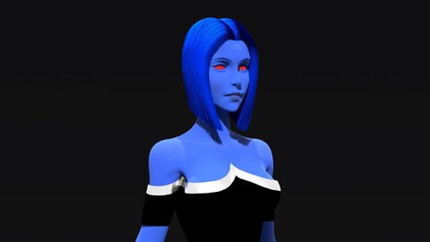 Chiss Woman Character 3D Model Zbrush and Maya