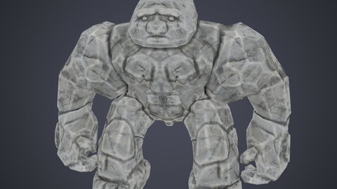 Character Creature Monster Stone Golem Rigged Animated PBR Low-poly