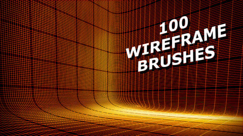 100 3D Wireframe Brushes & PNGs