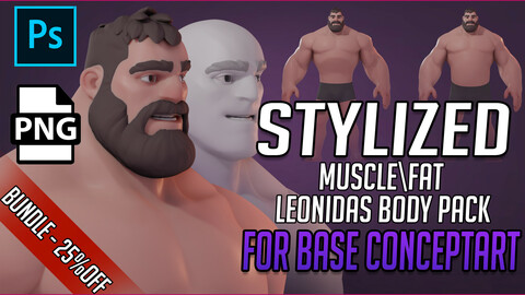 STYLIZED Leonidas Muscle|Fat Body for base ConceptART