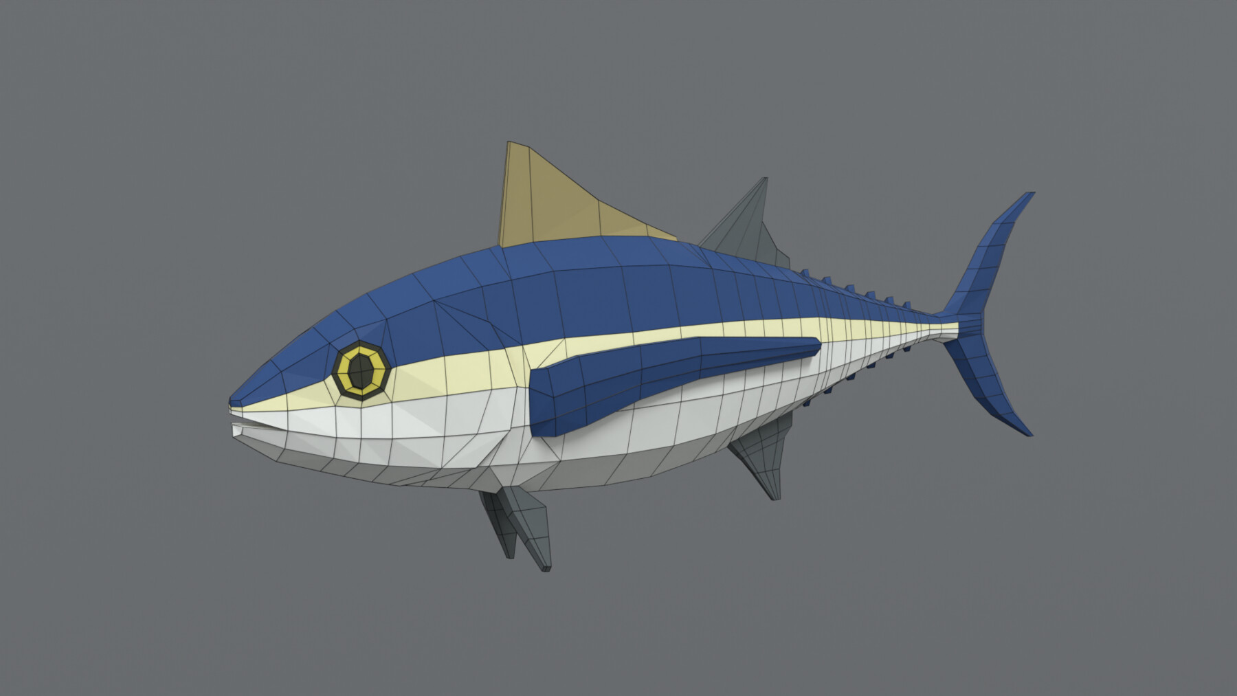 chroma 3D - Low Poly Cartoon Tuna Fish