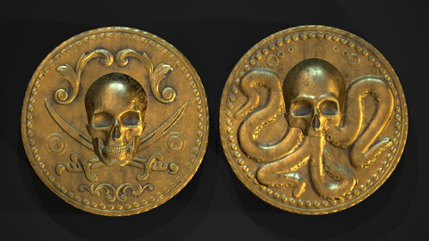 Pirate Gold Coin and Stack - Variant E