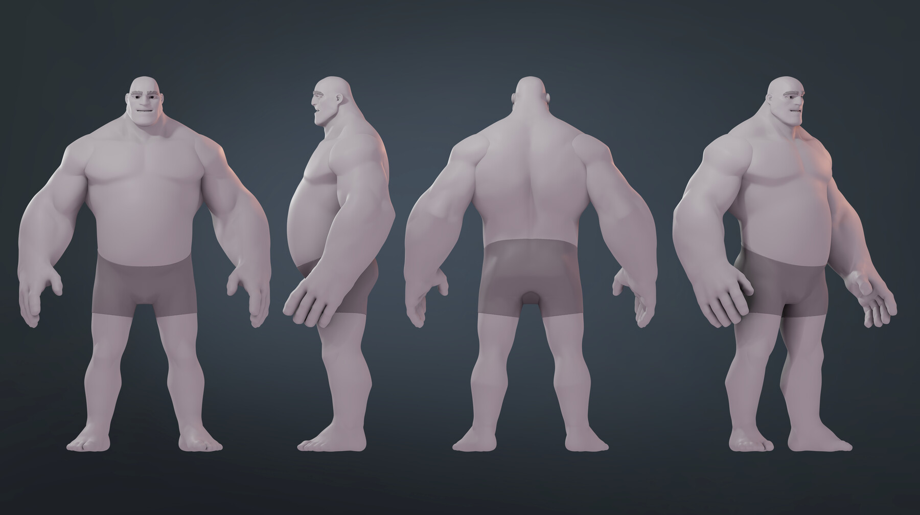 Artstation Basemesh Stylized Leonidas Musclefat Pack Bundle 25