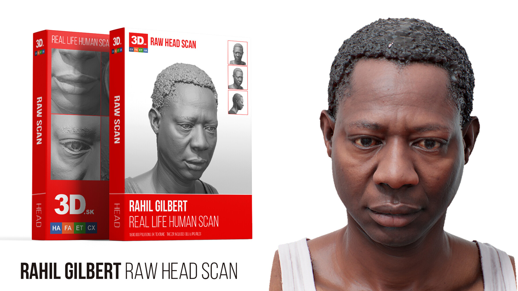 ArtStation Rahil Gilbert Raw 3D Head Scan Game Assets