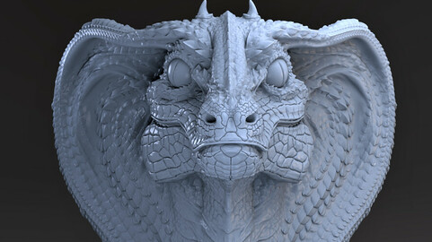 Snake Dragon BUST  STL for 3d printing.