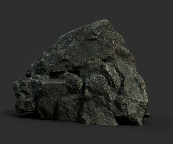 ArtStation - Low poly Black Sharp Rock 210226 | Game Assets