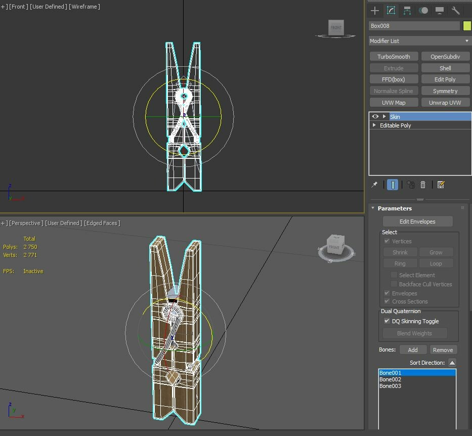 Wooden Clothespins 3D model