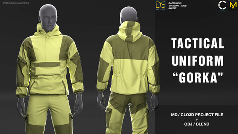 Tactical uniform “Gorka”. MD/Clo3d project + OBJ + .BLEND file 