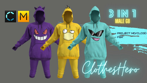 Suit Pokémon male (hoodie + pants)